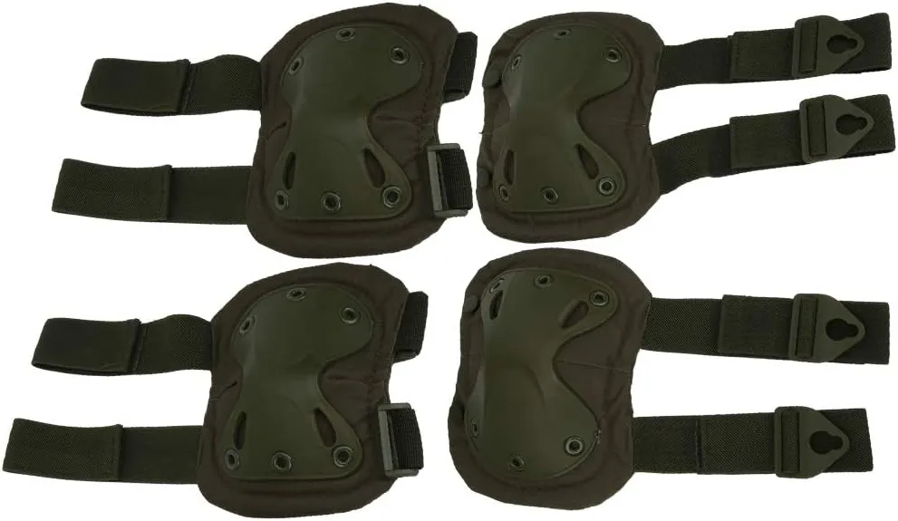 Knee And Elbow Pads Adult, Adult Knee Pads And Elbow Pads Set 3D Design 4 Pcs Outdoor Kneepad Elbow Support Cycling Leg Protect Equipment for Field Game, Mountain Climbing