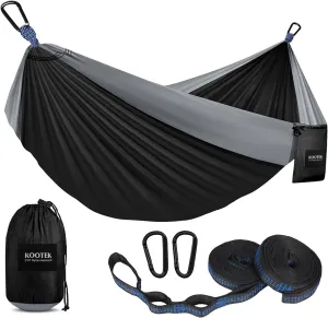 Kootek Camping Hammock 400 lbs Capacity, Portable Hammocks with Tree Straps & Attached Carry Bag, Camping Essentials Gear, Perfect for Outside Indoor Hiking Beach Backpack Travel