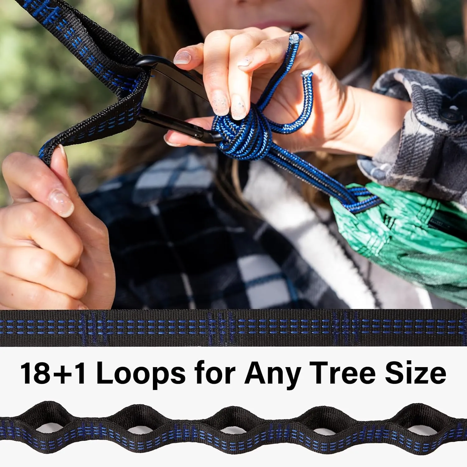 Kootek Camping Hammock 500 lbs Capacity, Portable Hammocks with Tree Straps & Attached Carry Bag, Camping Essentials Gear, Perfect for Outside Indoor Hiking Beach Backpack Travel
