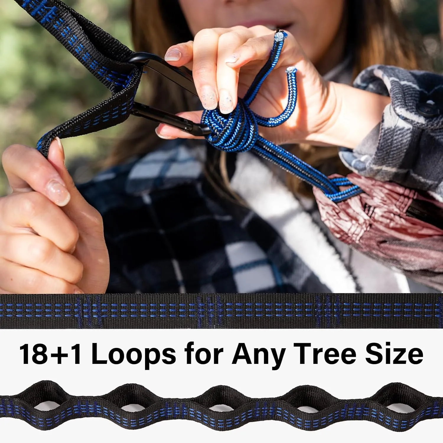 Kootek Camping Hammock 500 lbs Capacity, Portable Hammocks with Tree Straps & Attached Carry Bag, Camping Essentials Gear, Perfect for Outside Indoor Hiking Beach Backpack Travel