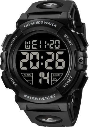 L LAVAREDO Mens Digital Watch Sports Military Watches Waterproof Outdoor Chronograph Wrist Watches for Men with LED Back Ligh/Alarm/Date