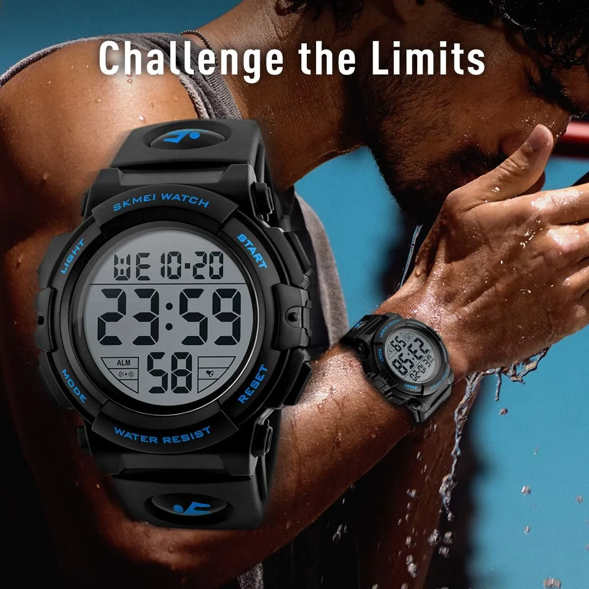 L LAVAREDO Mens Digital Watch Sports Military Watches Waterproof Outdoor Chronograph Wrist Watches for Men with LED Back Ligh/Alarm/Date