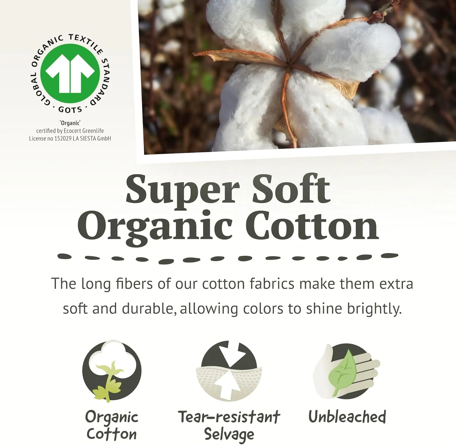 LA SIESTA Modesta Organic Cotton Hammock - Indoor Outdoor, Bedroom Backyard Porch Patio Tree - Extra Large Fabric Bed, 2 Person - Max 440 Lbs, King, Nougat