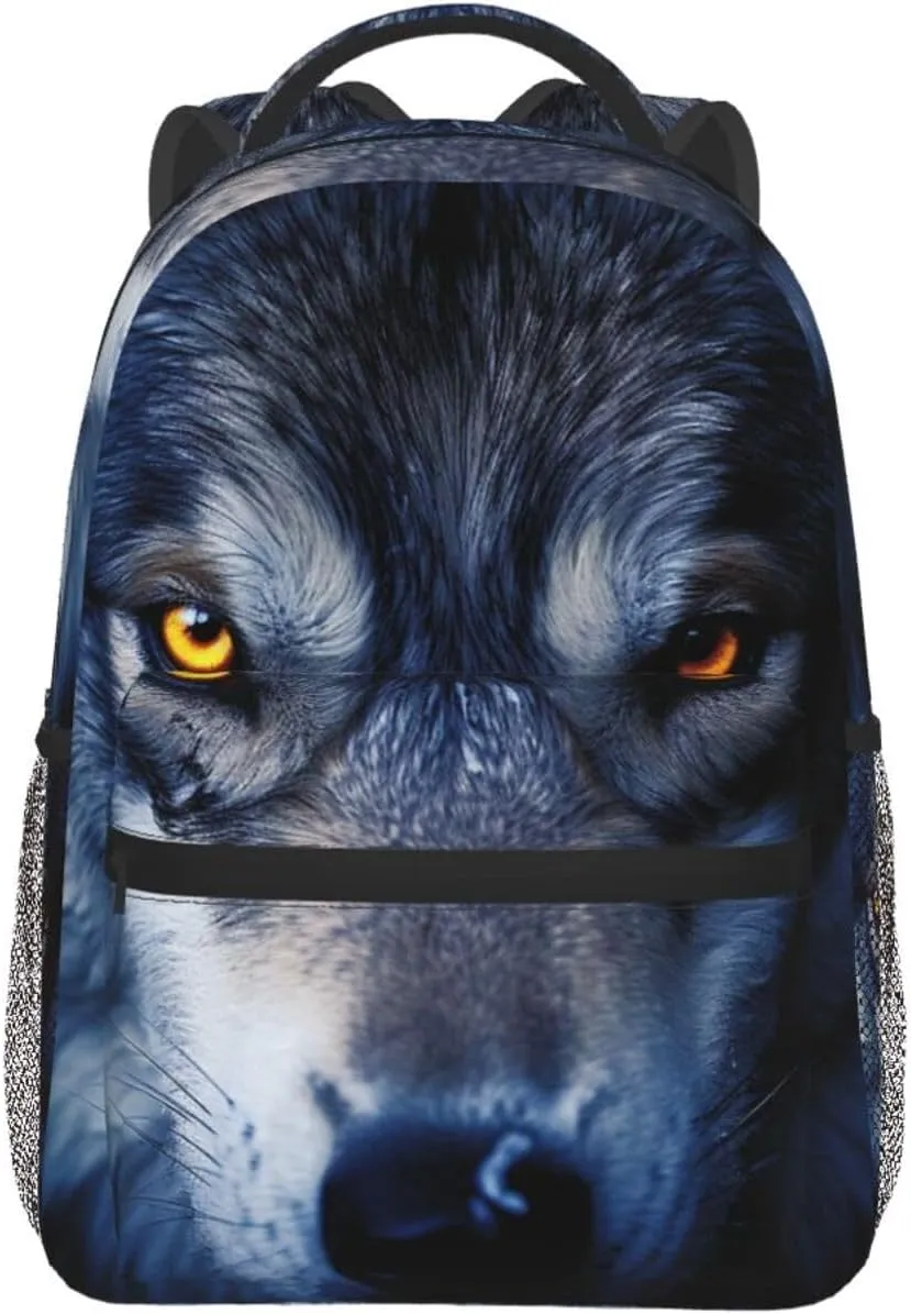 Laptop Backpack Lightweight Daypack for Men Women Wolf eyes Backpack Laptop Bag for Travel Hiking