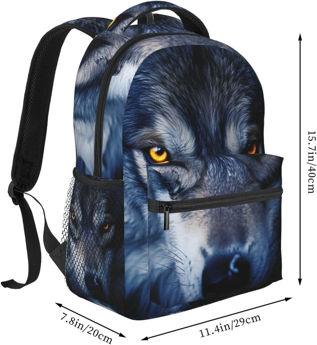 Laptop Backpack Lightweight Daypack for Men Women Wolf eyes Backpack Laptop Bag for Travel Hiking