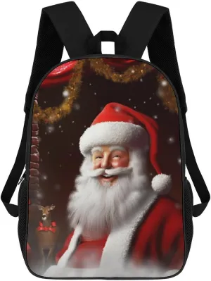 Laptop Backpack Purse 17 Inch Travel Laptop Bag Santa Christmas Zoom Computer Bag Daypack Business Work Bag for Women