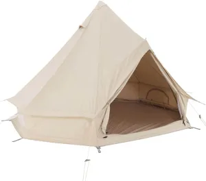 Large Camping Tent Bell Tent with Hearth Hole Cotton Linen Tents Yurt Tent 4 Season Indian Tent for Family Camping Outdoor Hunting Large Family Accommodation Little Surprise, 3M