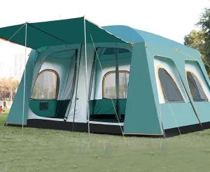 Large Tent Camping Tent 8-12 People, Waterproof Windproof Family Tent with Top Rainfly, Outdoor Camping Tent, Double Layer Tent - Ultra Large Dome Tent with Screen Room