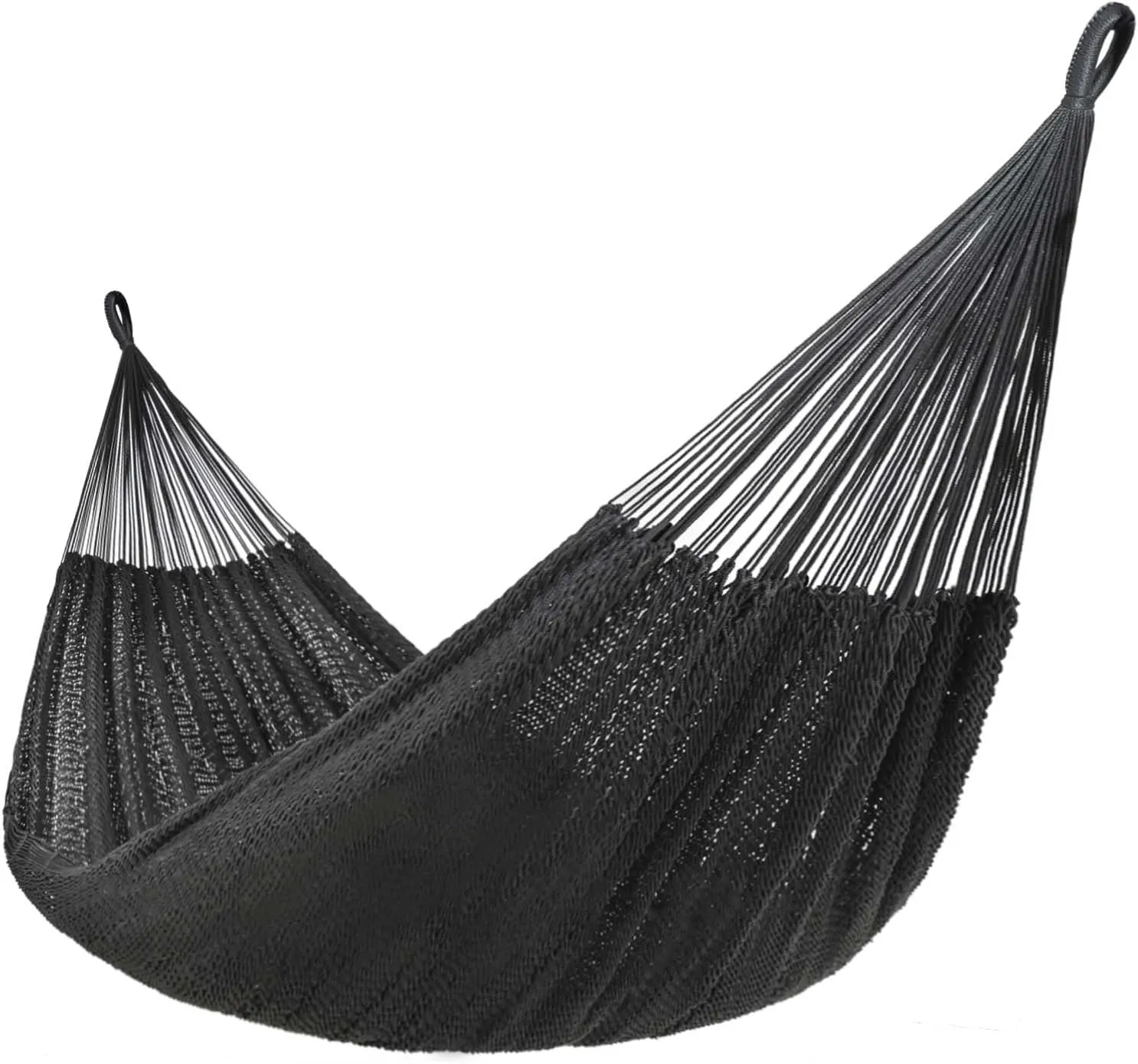 Lazy Daze Hammocks10.5 FT Handwoven Mayan Family Hammock with Portabl Carry Bag and for Outside Outdoor Patio Backyard Poolside, 550 LBS Weight Capacity,Gray