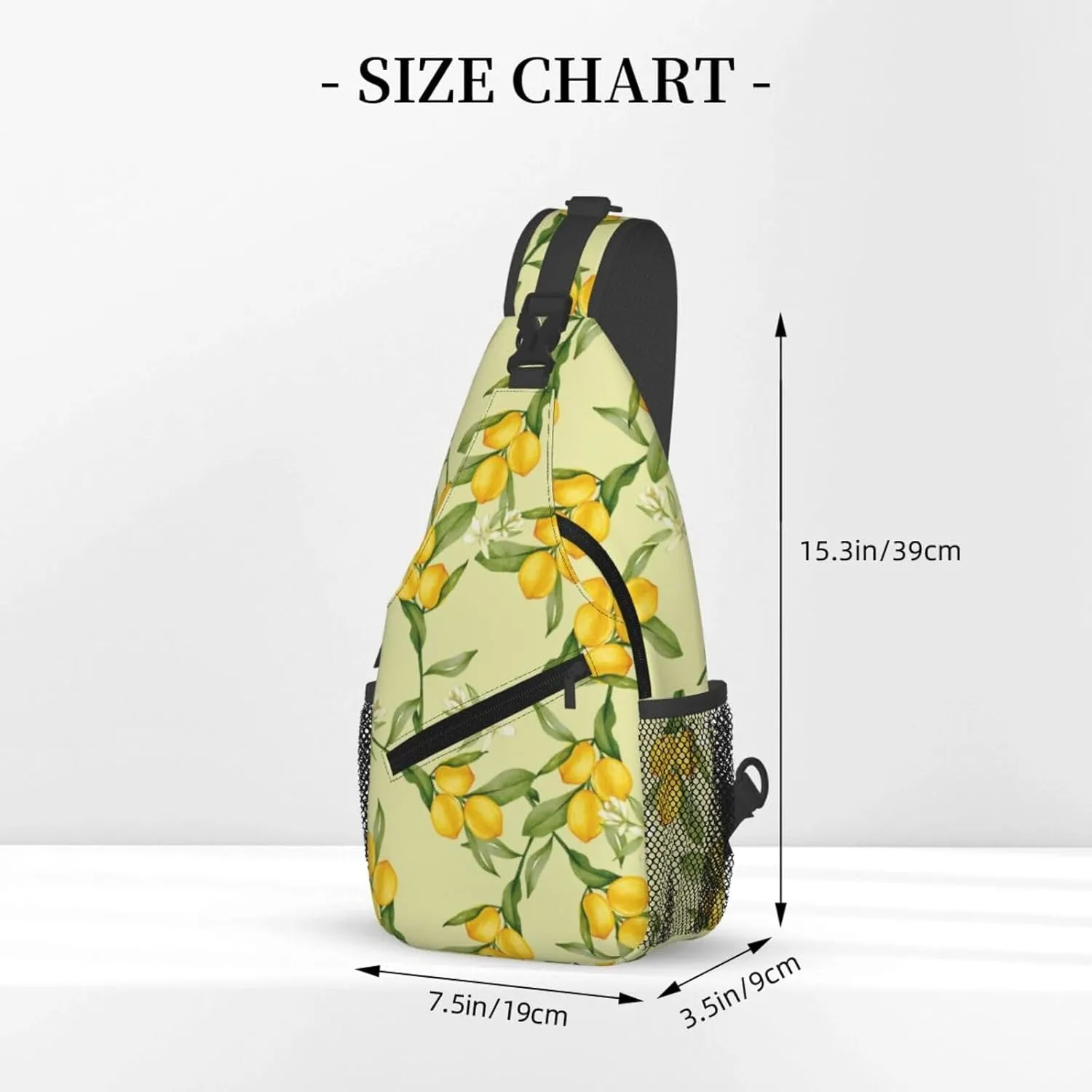 Lemon Crossbody Sling Backpack Sling Bag Adjustable Chest Shoulder Daypack For Women Men