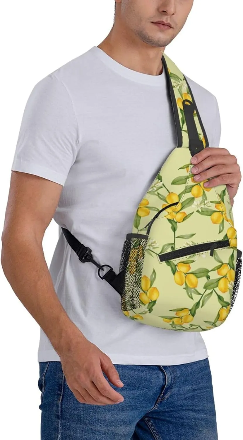 Lemon Crossbody Sling Backpack Sling Bag Adjustable Chest Shoulder Daypack For Women Men