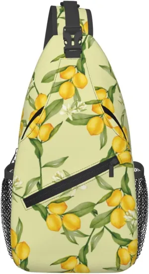 Lemon Crossbody Sling Backpack Sling Bag Adjustable Chest Shoulder Daypack For Women Men