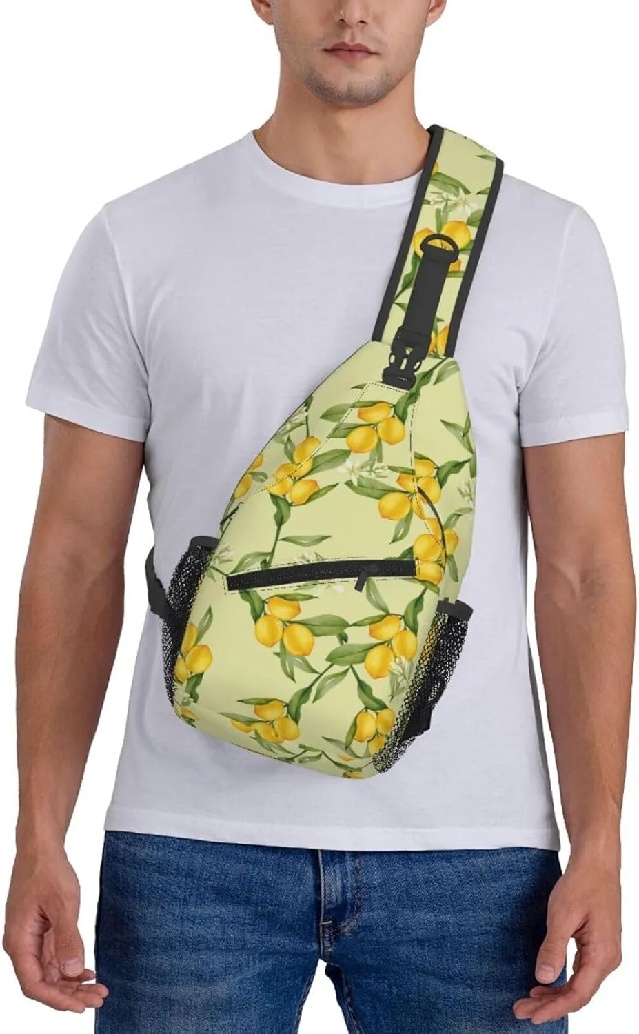 Lemon Crossbody Sling Backpack Sling Bag Adjustable Chest Shoulder Daypack For Women Men