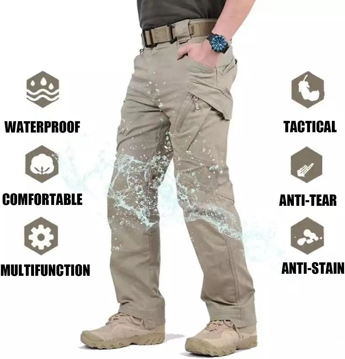 Lespartan Motorcycle Pants, Tear-Resistant Tactical Pants, Lightweight Quick-Drying Waterproof Camo Cargopant