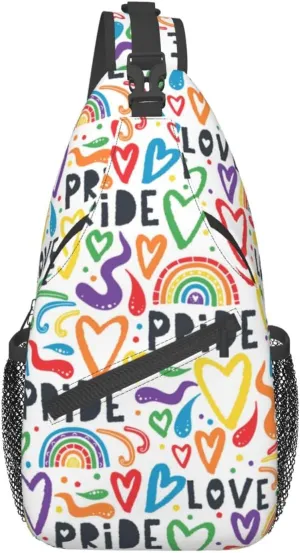 LGBT Pride Flag Sling Backpack,Casual Crossbody Shoulder Backpack Adjustable Sling Bag Chest Daypack for Men Women