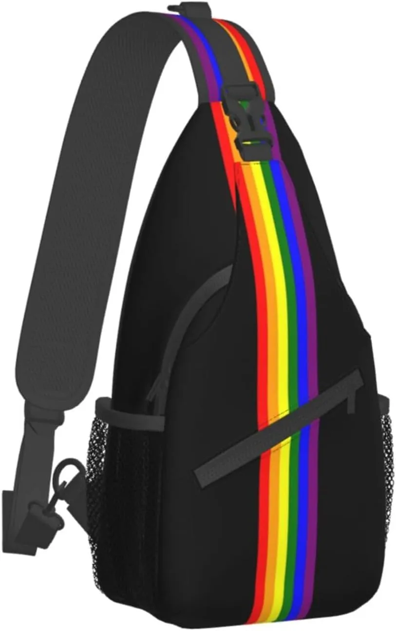 LGBT Pride Flag Sling Backpack,Casual Crossbody Shoulder Backpack Adjustable Sling Bag Chest Daypack for Men Women