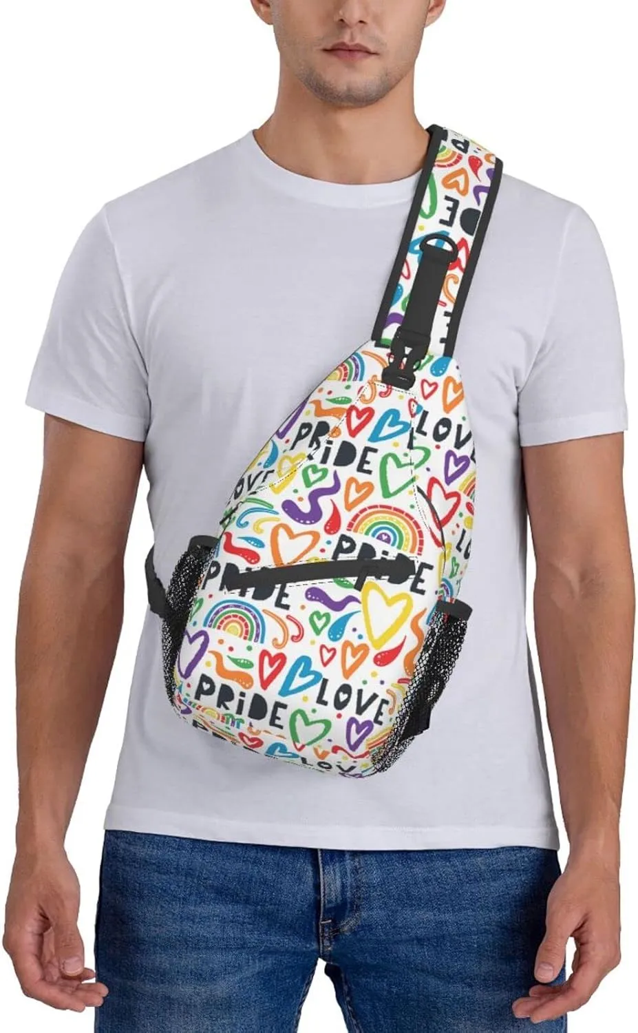 LGBT Pride Flag Sling Backpack,Casual Crossbody Shoulder Backpack Adjustable Sling Bag Chest Daypack for Men Women