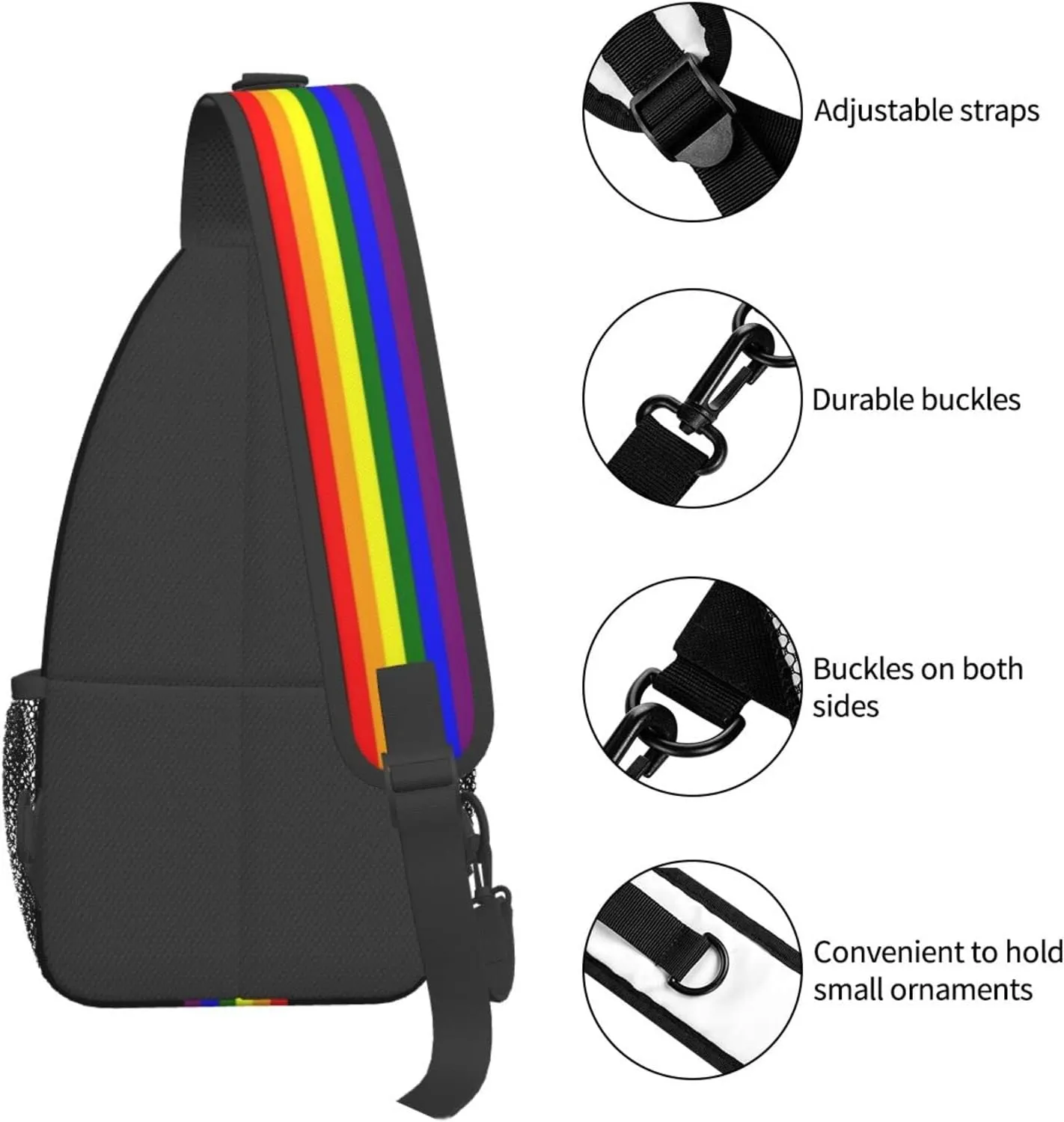 LGBT Pride Flag Sling Backpack,Casual Crossbody Shoulder Backpack Adjustable Sling Bag Chest Daypack for Men Women