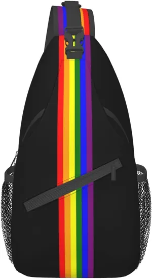 LGBT Pride Flag Sling Backpack,Casual Crossbody Shoulder Backpack Adjustable Sling Bag Chest Daypack for Men Women