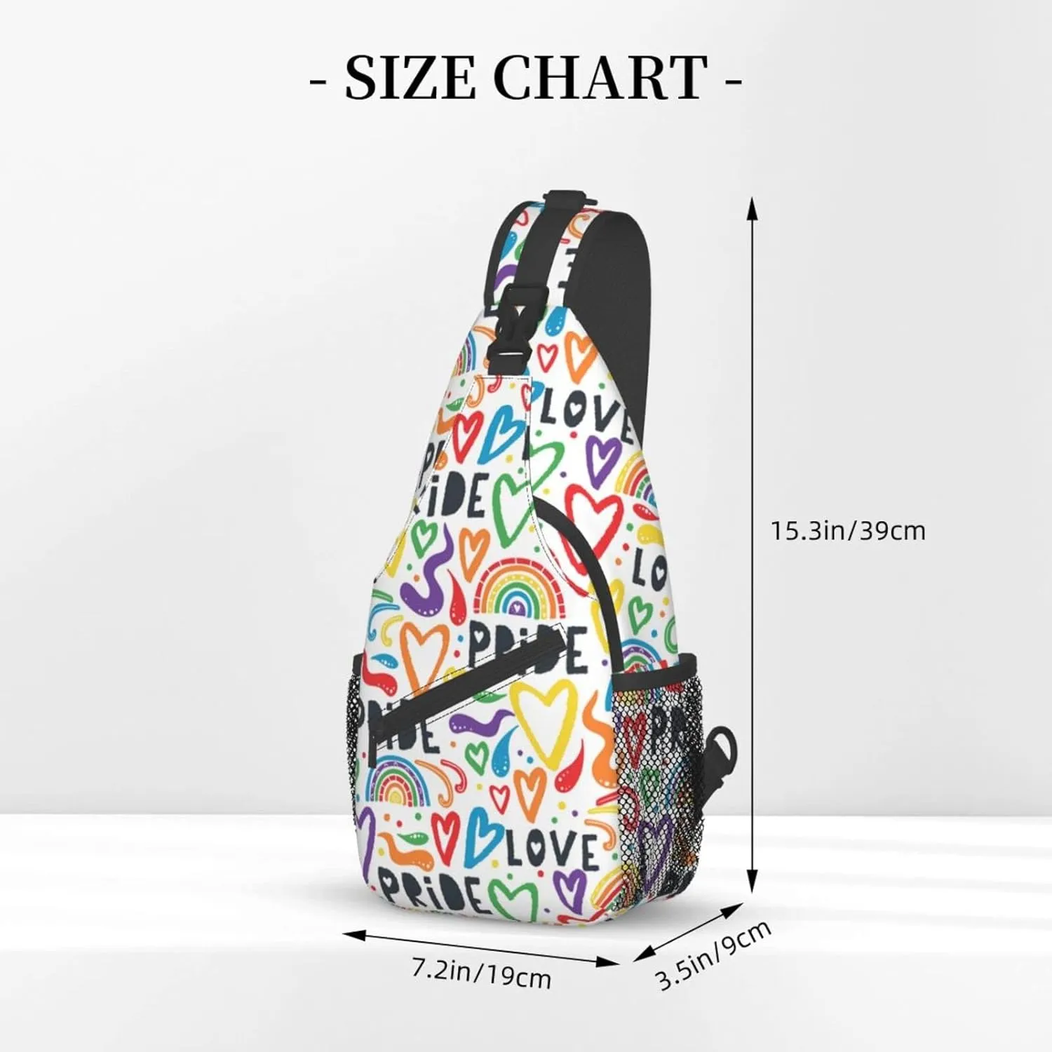 LGBT Pride Flag Sling Backpack,Casual Crossbody Shoulder Backpack Adjustable Sling Bag Chest Daypack for Men Women
