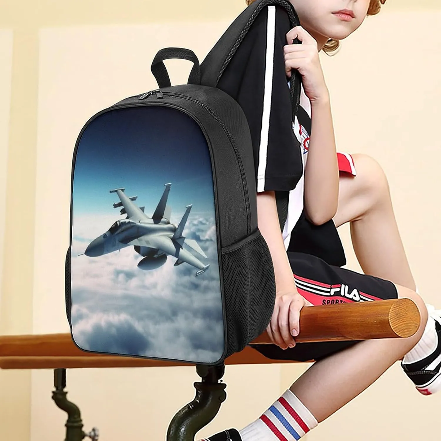 Lightweight Backpacks Cute Travel Bag Durable Aircraft Fighter Jets Printing Small Travel Backpack For Women & Men