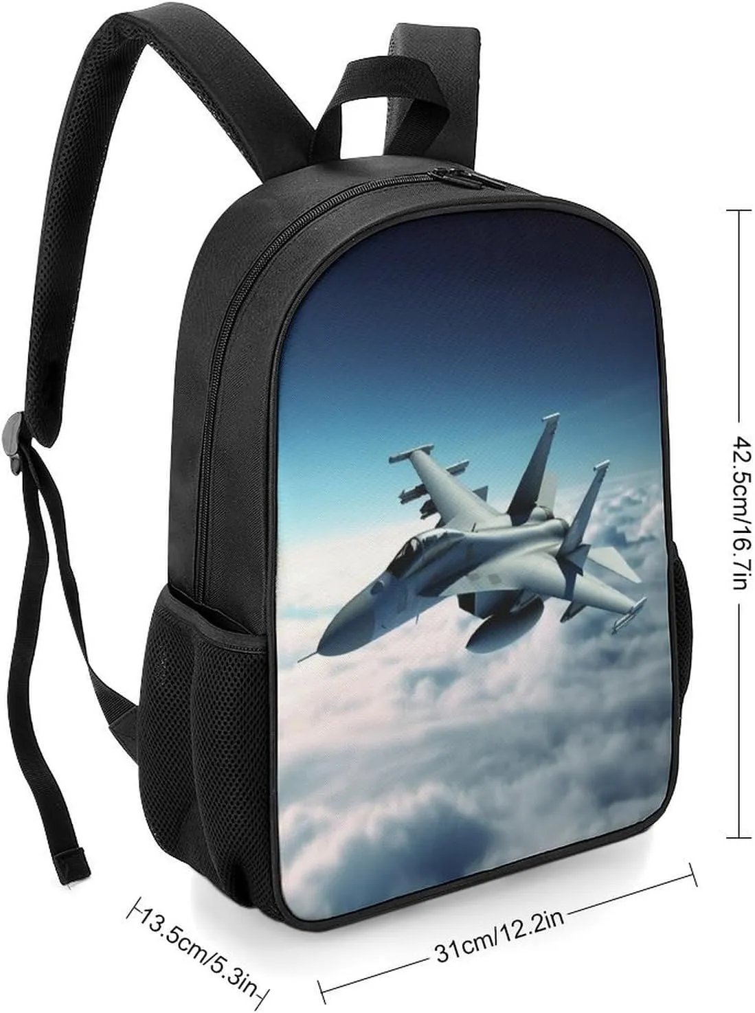 Lightweight Backpacks Cute Travel Bag Durable Aircraft Fighter Jets Printing Small Travel Backpack For Women & Men