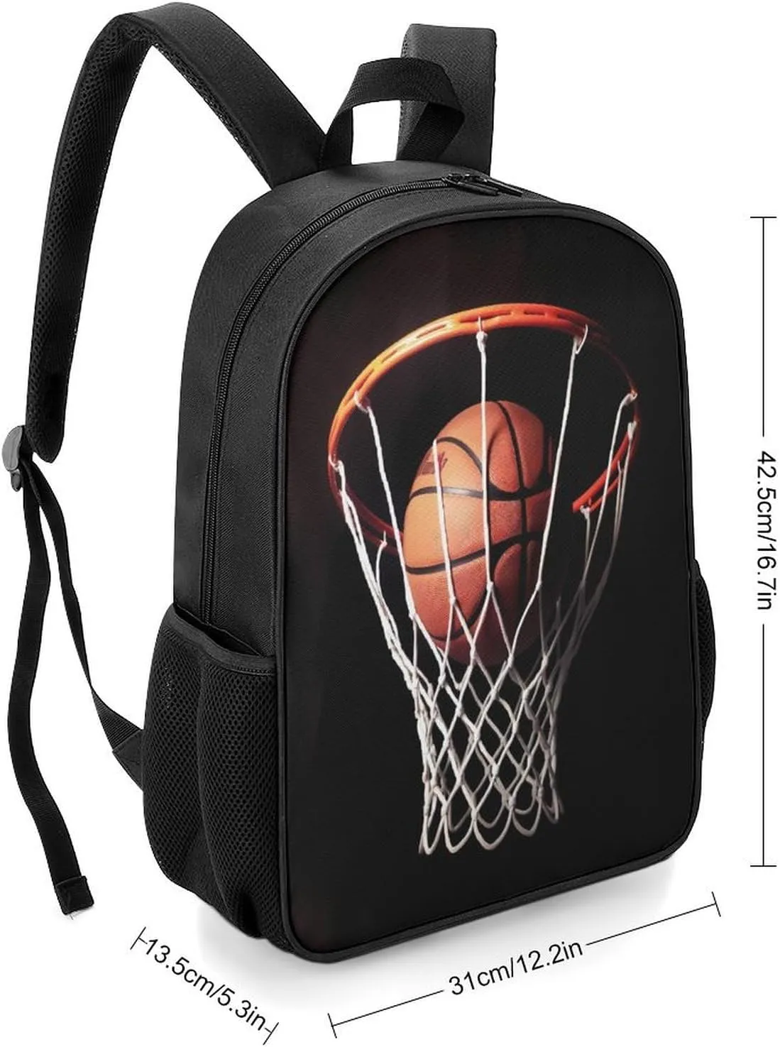 Lightweight Backpacks Cute Travel Bag Durable Basketball Printing Small Travel Backpack For Women & Men