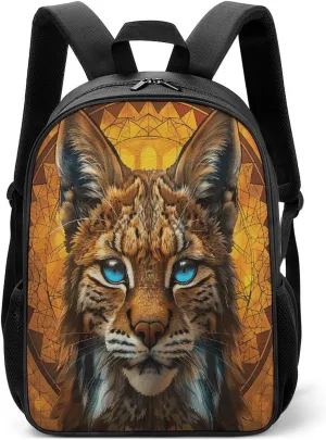 Lightweight Backpacks Cute Travel Bag Durable Blue Eyed Bobcat Printing Small Travel Backpack For Women & Men