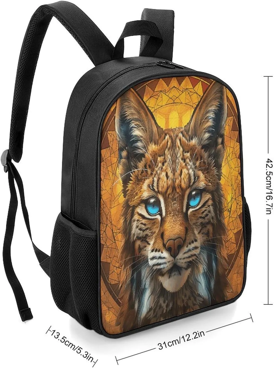 Lightweight Backpacks Cute Travel Bag Durable Blue Eyed Bobcat Printing Small Travel Backpack For Women & Men