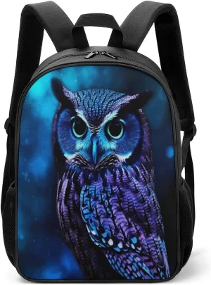 Lightweight Backpacks Cute Travel Bag Durable Blue Owl Printing Small Travel Backpack For Women & Men