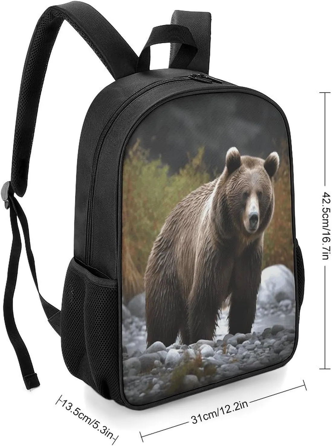 Lightweight Backpacks Cute Travel Bag Durable Brown Bear Printing Small Travel Backpack For Women & Men