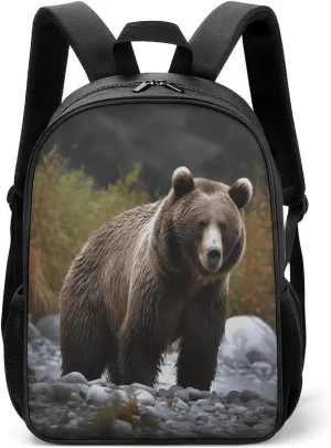 Lightweight Backpacks Cute Travel Bag Durable Brown Bear Printing Small Travel Backpack For Women & Men