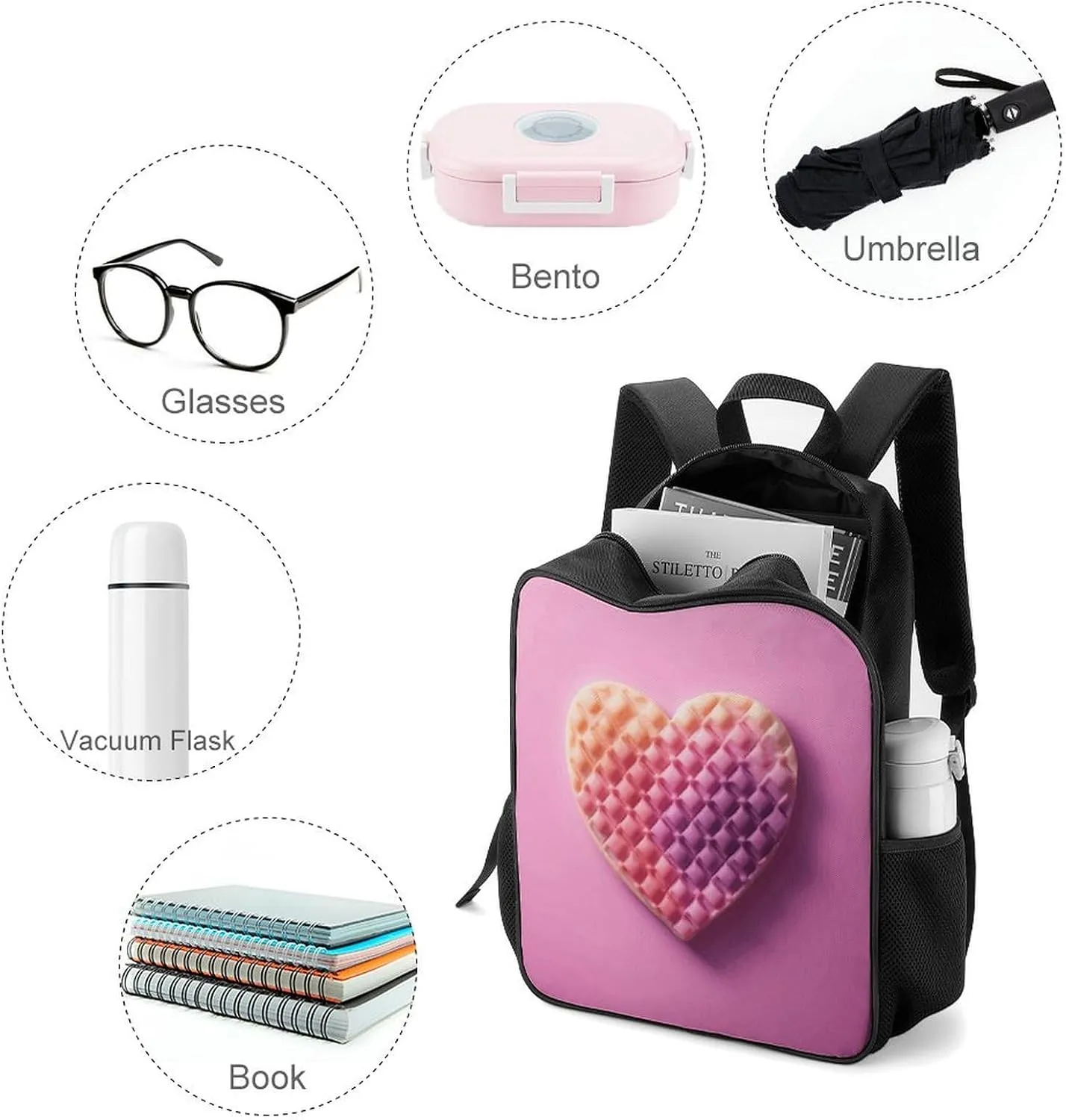 Lightweight Backpacks Cute Travel Bag Durable Colorful Waffles Printing Small Travel Backpack For Women & Men