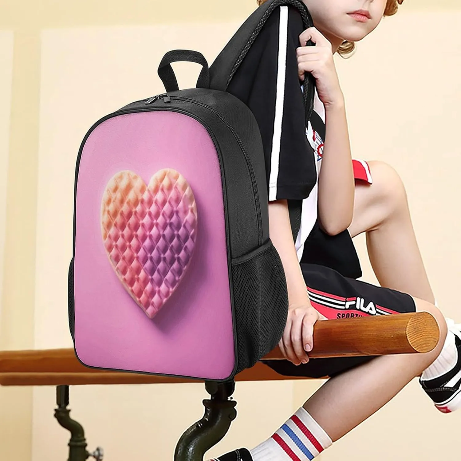 Lightweight Backpacks Cute Travel Bag Durable Colorful Waffles Printing Small Travel Backpack For Women & Men