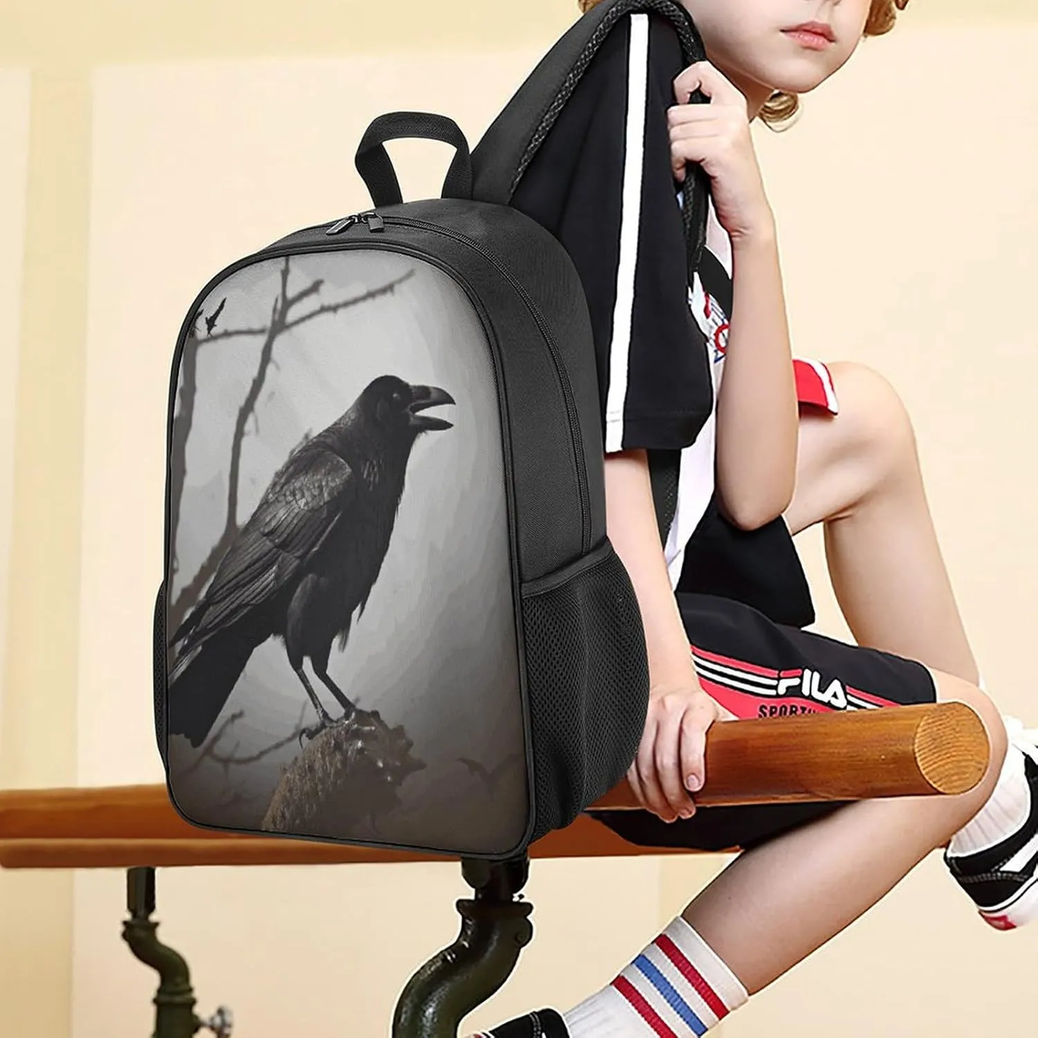 Lightweight Backpacks Cute Travel Bag Durable Crow Birds Printing Small Travel Backpack For Women & Men