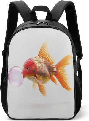 Lightweight Backpacks Cute Travel Bag Durable Fish Blowing Bubble Gum Printing Small Travel Backpack For Women & Men