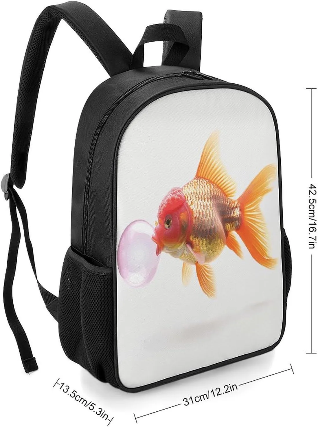 Lightweight Backpacks Cute Travel Bag Durable Fish Blowing Bubble Gum Printing Small Travel Backpack For Women & Men