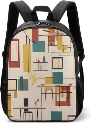 Lightweight Backpacks Cute Travel Bag Durable Mid Century Modern Printing Small Travel Backpack For Women & Men