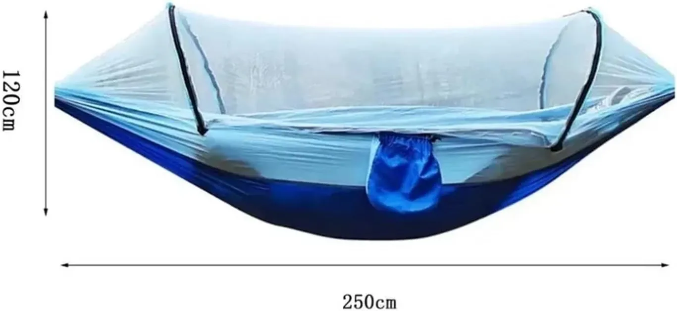 Lightweight Camping Hammock with Mosquito Net - High Strength Parachute Fabric for Outdoor Trips(Double Green,1pcs)