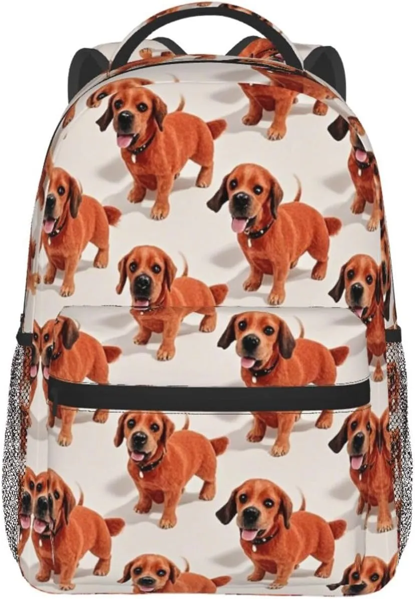 Lightweight Daypack Backpack for Sports Travel Running - Large Capacity Multipurpose Anti-Theft Bookbag, Funny Dog Art Laptop Backpack Daypack