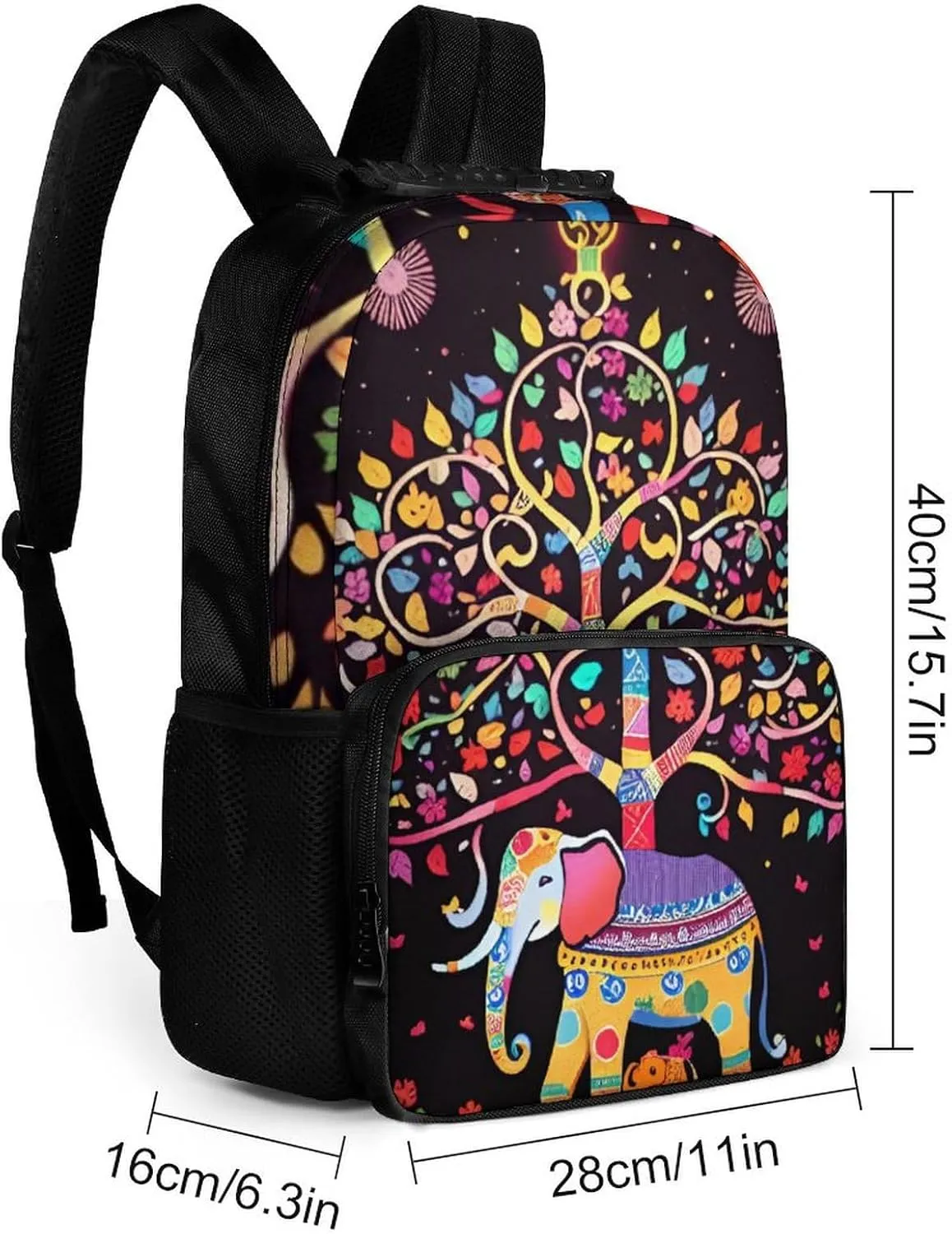 Lightweight Daypack Backpack for Trekking Work Running - Big Capacity Multipurpose Anti-Theft Bookbag, Elephant Tree Lucky Art Business Computer Bag