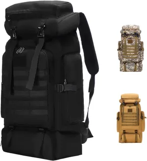 Lightweight Hiking Backpack 70L for Camping, Backpacking,Travel,Water Resistant Backpack for Women Men (black)