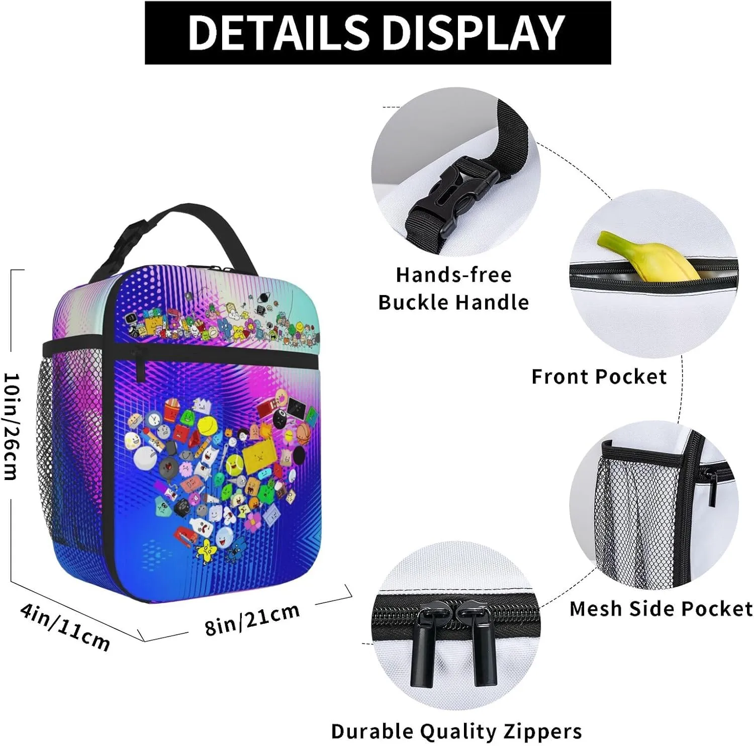 Lightweight Hiking Daypacks Backpack With Lunch Box Sets Adjustable Shoulder Straps, Black2