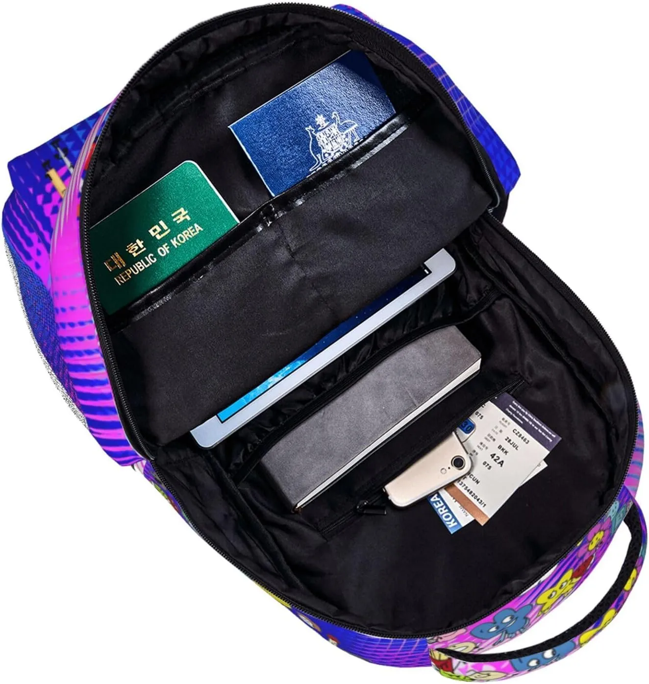 Lightweight Hiking Daypacks Backpack With Lunch Box Sets Adjustable Shoulder Straps, Black2