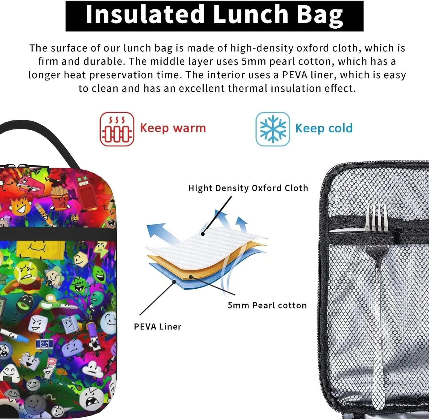 Lightweight Hiking Daypacks Backpack With Lunch Box Sets Adjustable Shoulder Straps, Black3