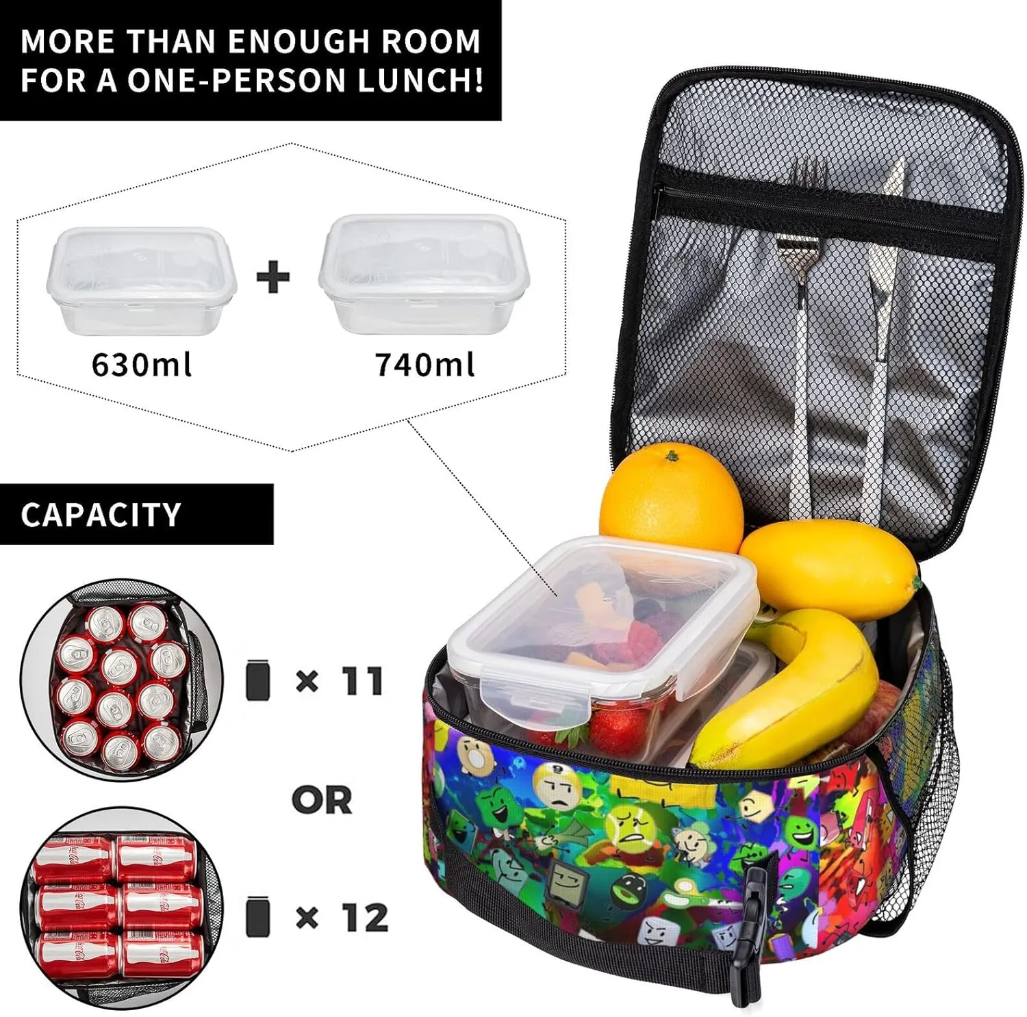 Lightweight Hiking Daypacks Backpack With Lunch Box Sets Adjustable Shoulder Straps, Black3