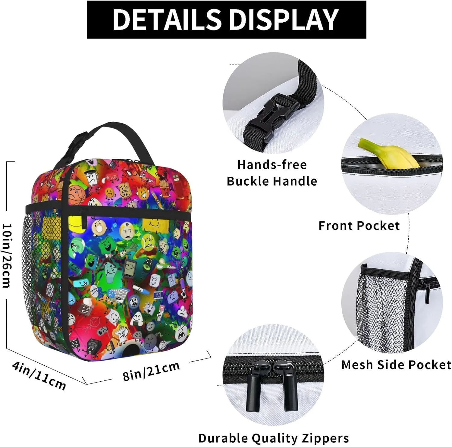 Lightweight Hiking Daypacks Backpack With Lunch Box Sets Adjustable Shoulder Straps, Black3