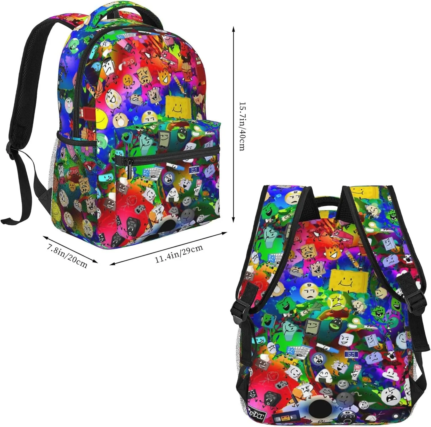 Lightweight Hiking Daypacks Backpack With Lunch Box Sets Adjustable Shoulder Straps, Black3