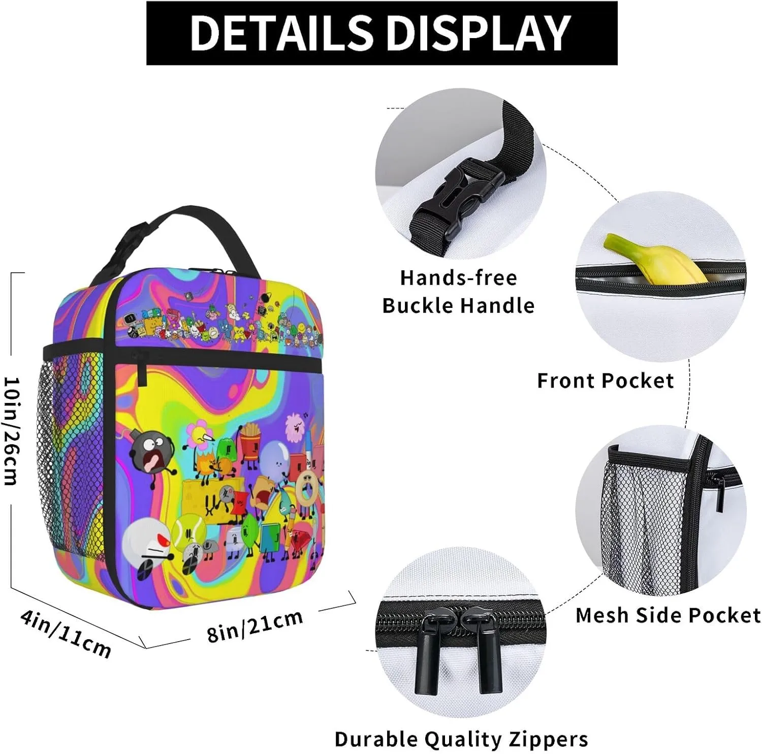 Lightweight Hiking Daypacks Backpack With Lunch Box Sets Adjustable Shoulder Straps, Black6