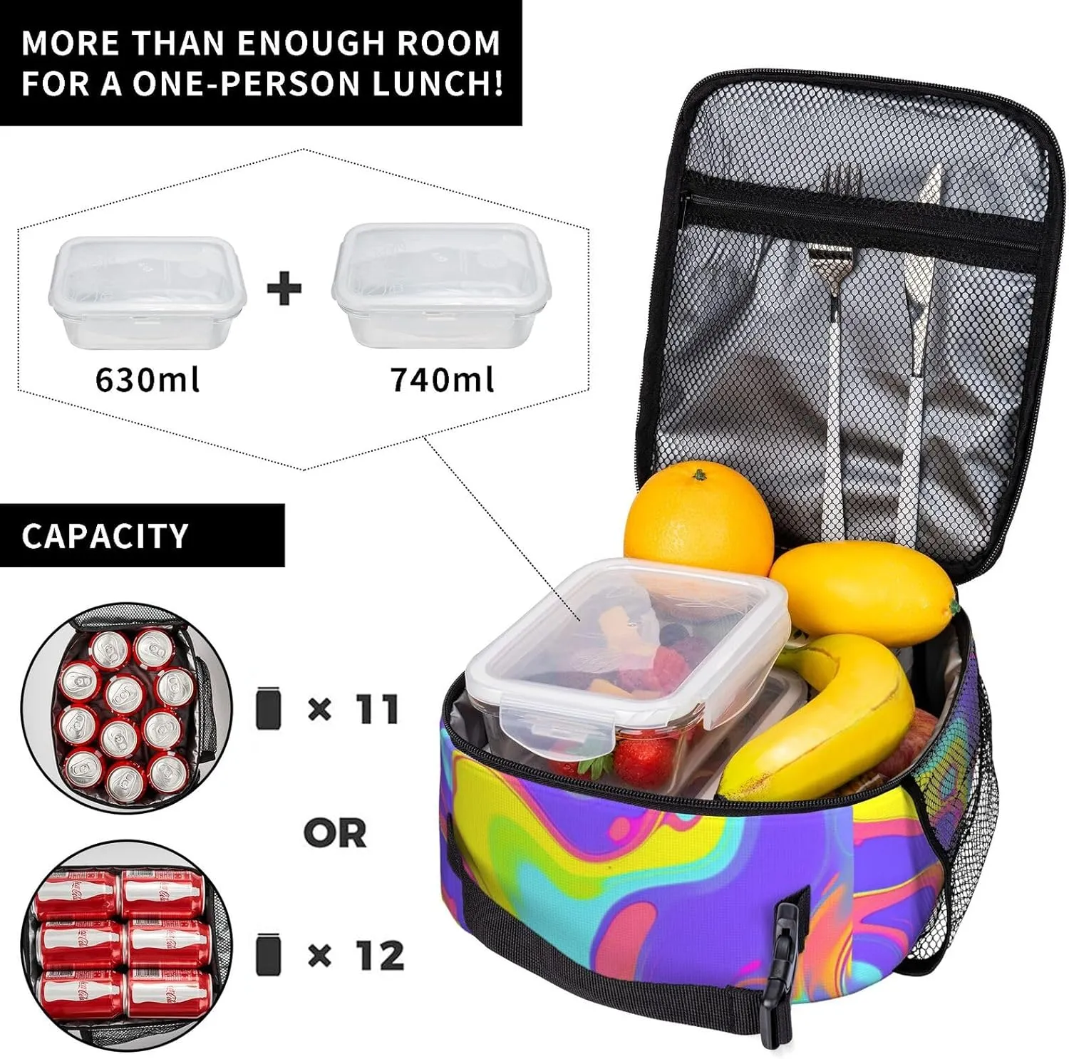 Lightweight Hiking Daypacks Backpack With Lunch Box Sets Adjustable Shoulder Straps, Black6